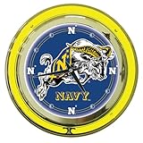 Trademark United States Naval Academy 14 inch Diameter Neon Clock