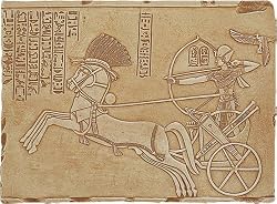 Ramses II in Chariot at the Battle of Kadesh Wall Relief