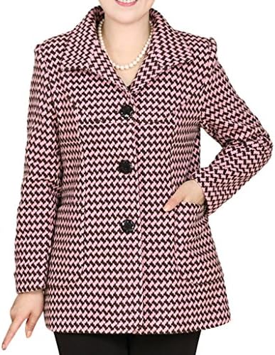 Women's Long Lapel Woolen Coat Maxmara Coat Rose RedXL