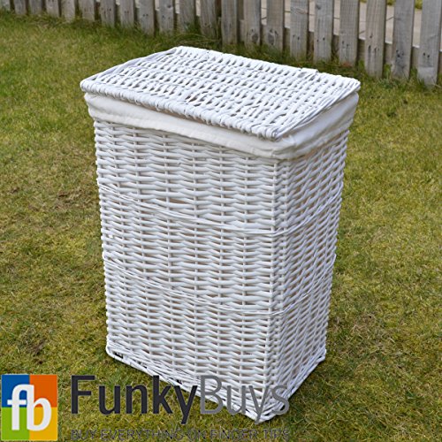 Cheap FunkyBuysÂ® MEDIUM White Rectangular Laundry Basket Laundry