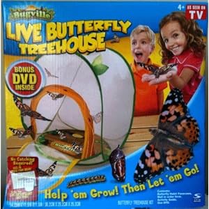 Insect Lore Live Butterfly Treehouse kit with DVD mini movie and mail-in voucher. (similar to Insect Lore Live Butterfly Garden)