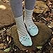 Deer Mum Girl New Fashion Cotton Stripe Socks with Cute Cartoon Cat Pattern 5 Pairs