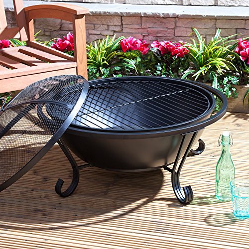 Home Garden Direct Garden Outdoor Black Bowl Fire Pit Brazier Bbq by