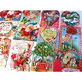 24 Valentine Card Assortment By Punch Studio, Victorian Ephemera Collection of Hearts, Flowers, Kitty Cats, Roses, Cupid, Valentine's Day February 14