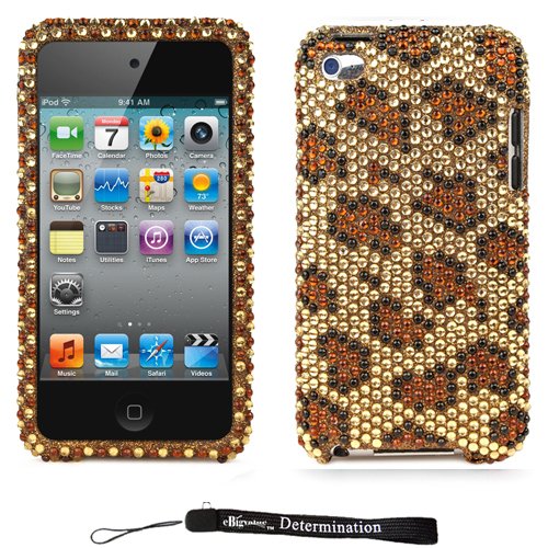 Brown Cheetah Luxury Design Premium Crystal Shiny Rhinestone Carrying Cover Protective Case for Apple iPod Touch 4 ( 4th Generation 8GB, 16GB, 32GB )