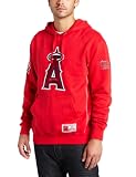 MLB Men's Los Angeles Angels Be Proud Long Sleeve Hooded Fleece Pullover, Athletic Red/White, Large