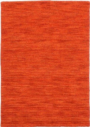 Solid Modern Plush Hand Knotted Wool 3' 3 x 4' 7 Indo Gabbeh Rust Red Rug