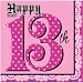 Super Stylish 13th Birthday 3-Ply Lunch Napkins 16 Per Pack