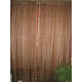2 Brick Awesom Printed Silk Sari Window Panels Drapes Curtains 84 Inches