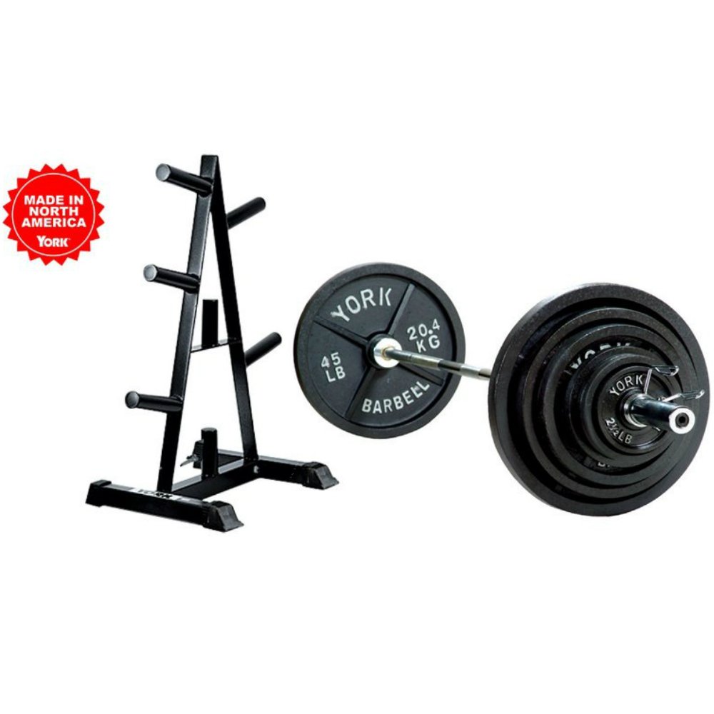 York 300 lb Olympic Weight Set (300 lb Weight Set Includes Bar and