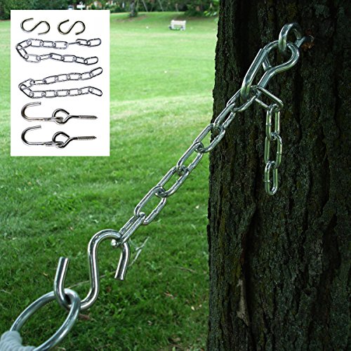 Apontus Hammock Chains Tree Straps Hanging Kit 2 Eye Bolts 2 S Hooks 2 Chains 13