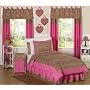 Cheetah Girl Pink and Brown Childrens Bedding - 4pc Twin Set