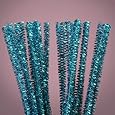 Turquoise Chenille Metallic Pipe Cleaner, 12"
