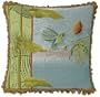 Hummingbird 10" Blue Square Pillow