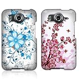 Blue Flower With Butterfly 2D White + Spring Flowers Faceplate Hard Snap-On ....