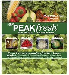 Peak Fresh Re-Usable Produce Bags, Set of 10