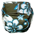 CuteyBaby All in One Modern Cloth Diaper, Olive Hawaii