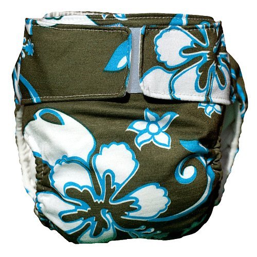 CuteyBaby All in One Modern Cloth Diaper, Olive Hawaii