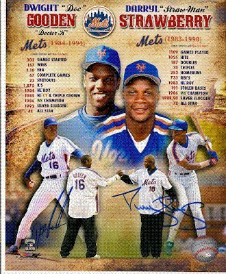 Autographed/Hand Signed Doc Gooden & Darryl Strawberry New York Mets 8x10 Photo