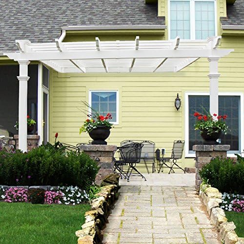 New England Arbors Freemont 12' x 12' Attached Vinyl Pergola