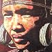 KARINE TANGUY POKOT 11.75X11.75 AFRICAN BROWN ORANGE ART PRINT KTS02