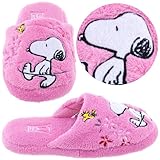 Snoopy Pink Terry Pillow Wedge Slippers for Women L 8-9
