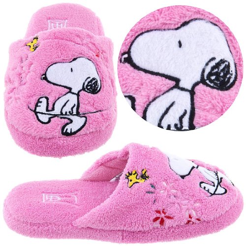Snoopy Pink Terry Pillow Wedge Slippers for Women