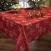 Benson Mills Poinsetta Scroll Printed Fabric Tablecloth, 60-Inch-By-104 Inch