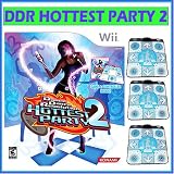 Konami Wii Dance Dance Revolution Hottest Party 2 w/ 3 Dance Pads