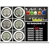 Genuine AmazingVape Mixed 550 Feet of 22,24,26,28,30,32Gauge AWG kanthal a1 resistance wire+5 PE bottle(10ml)