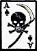 Ace of Spades - Skull & Crossbones with Sickle - Embroidered Iron On or Sew On Patch