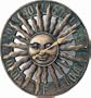 Hen-Feathers 13124DWCA 14-3/4-Inch Diameter by 1-1/2-Inch Deep Bronze Sunburst Thermometer
