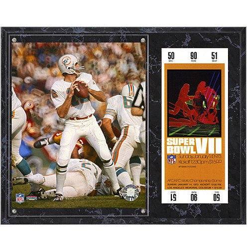 Mounted Memories Miami Dolphins Super Bowl VII Bob Griese Plaque with Replica Ticket