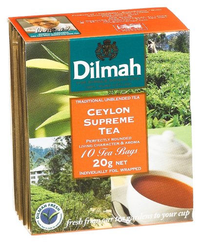 Dilmah Ceylon Supreme - 10 count Tea Bags , 0.71-Ounce Boxes (Pack of 12) by Dilmah