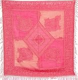 Square Wool Scarf Women's Winter Clothing Woven Jacquard India Apparel 42 x 42 (sjamawar058)