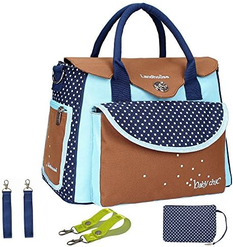 LANDHOUSE Women's Baby Diaper Nappy Bag Tote Blue