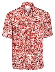 Apparel: Artisan Outfitters Mens Surfside Batik Cotton Shirt (2XL, Burnt Orange) A0214-70-2XL