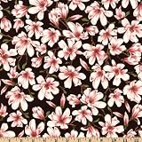 61tRSggxxYL. SL160  44 Wide Gone With The Wind Rhett & Scarlett Magnolias Dark Brown Fabric By The Yard