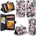 Cellularvilla Wallet Case for ZTE Boost MAX N9520 Pu Leather Wallet Card Flip Open Pocket Case Cover Pouch (Black Pink Flower)