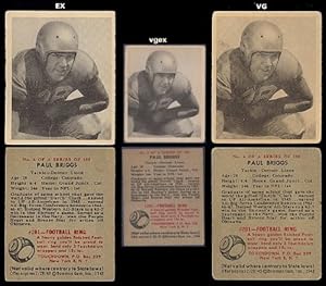 1948 Bowman Regular (Football) Card# 6 Paul Briggs of the Detroit Lions Ex Condition