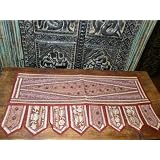 Amaranth Purple Beads Sari Toran Wall Tapestry Topper Valance Free Shipp