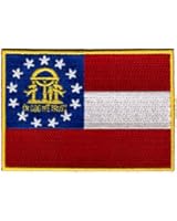 Georgia State Flag Embroidered Patch Iron-On GA Emblem Current Version