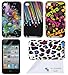 Colorful and Graphic Cases for Apple iPod Touch 4G 4th Generation with Screen Protector Film - Retail Packaging - 4 Pack