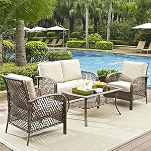 www.bagssaleusa.com : Tribeca 4 Piece Deep Seating Group Outdoor Patio Conversation Set - UV Protection ...