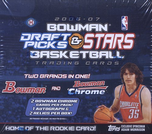 2006-07 Bowman Draft Picks & Stars Basketball Hobby Box (1 Bowman Chrome Autographed Rookie & 2 Memorabilia Cards Per Box)(2006, 2007)