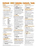 Microsoft Outlook 2002 Contacts, Tasks, Calendar Quick Reference Guide (Cheat Sheet of Instructions, Tips & Shortcuts - Laminated Card)
