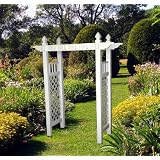 The Arcadian Multi-Width White Vinyl Arbor by In the Garden and More
