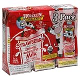 Horizon Shelf Stable Organic Milk, Strawberry, 3-Count Pack of  8-Ounce Packages (Pack of 6)