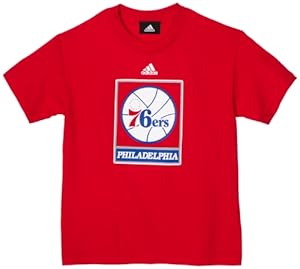 NBA Philadelphia 76ers Youth 8-20 Primary Logo Short Sleeve Tee, Medium, Red