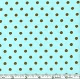 Aunt Polly's Flannel Dots Aqua/Brown